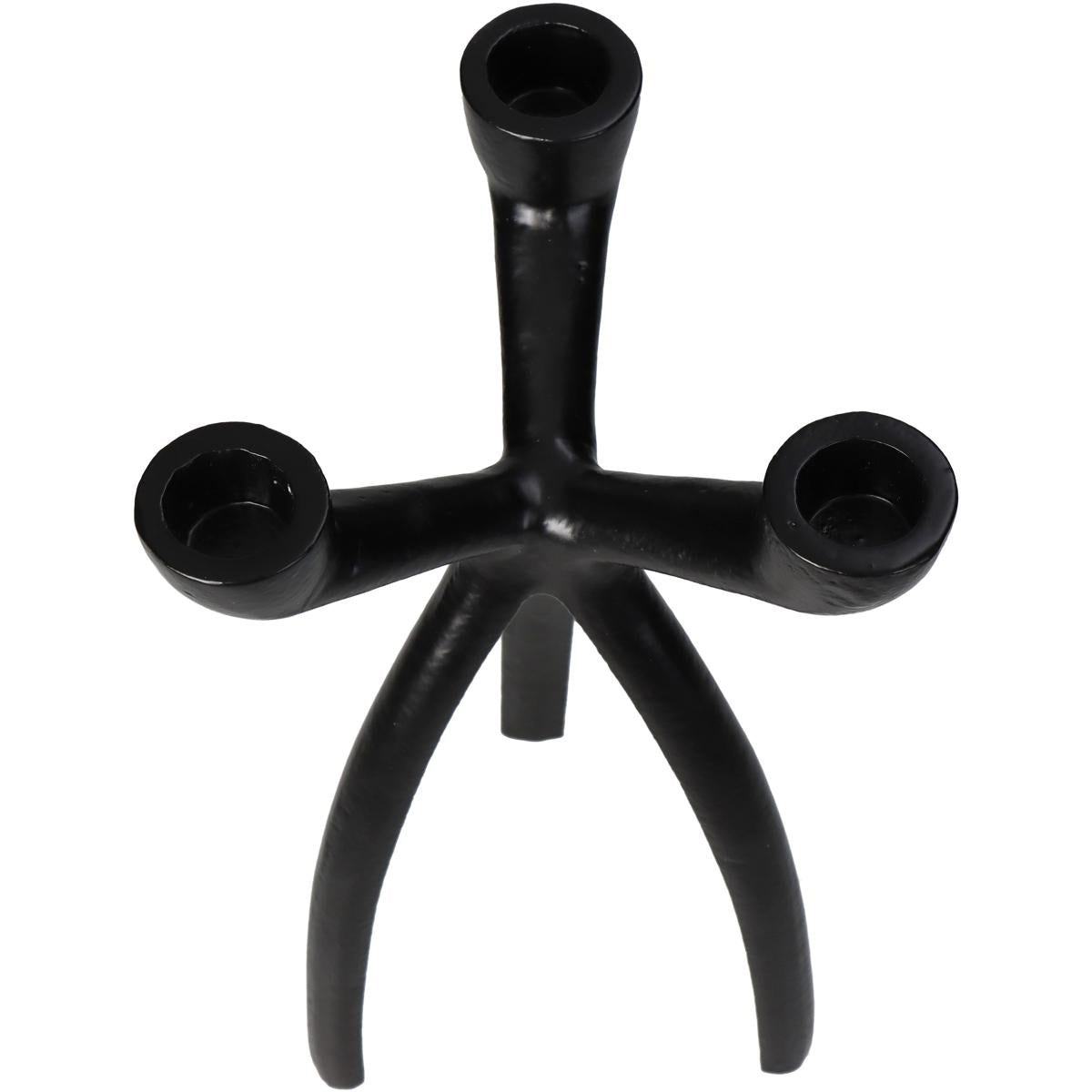 Κηροπήγιο ArteLibre Μαύρο Αλουμίνιο 14x14x23cm - Hippiehome.gr