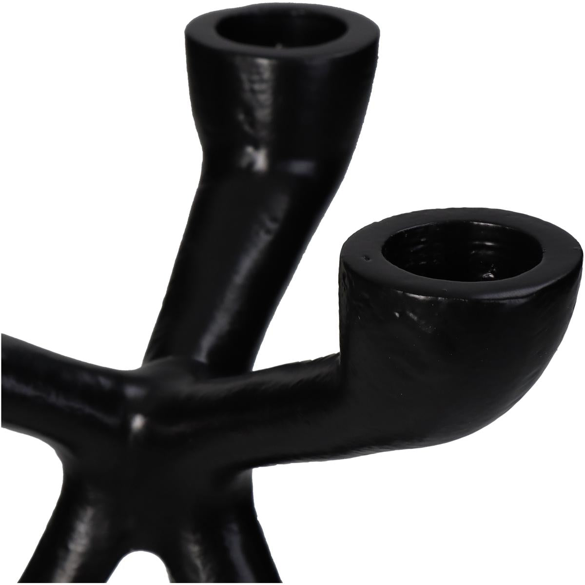 Κηροπήγιο ArteLibre Μαύρο Αλουμίνιο 14x14x23cm - Hippiehome.gr