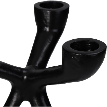 Κηροπήγιο ArteLibre Μαύρο Αλουμίνιο 14x14x23cm - Hippiehome.gr