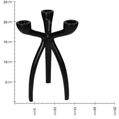 Κηροπήγιο ArteLibre Μαύρο Αλουμίνιο 14x14x23cm - Hippiehome.gr