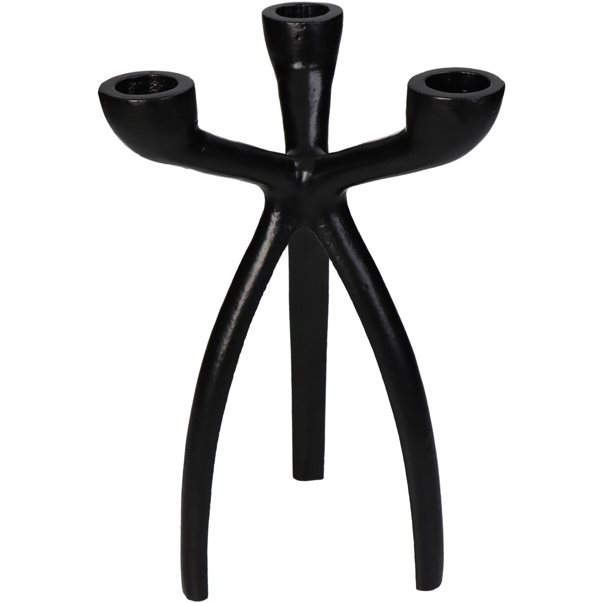 Κηροπήγιο ArteLibre Μαύρο Αλουμίνιο 14x14x23cm - Hippiehome.gr