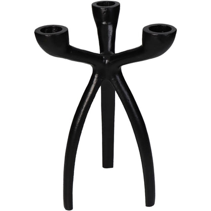 Κηροπήγιο ArteLibre Μαύρο Αλουμίνιο 14x14x23cm - Hippiehome.gr