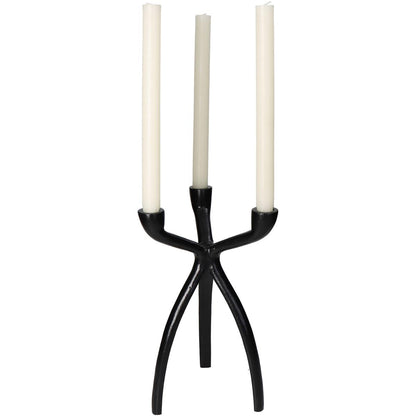 Κηροπήγιο ArteLibre Μαύρο Αλουμίνιο 18x18x30.5cm - Hippiehome.gr