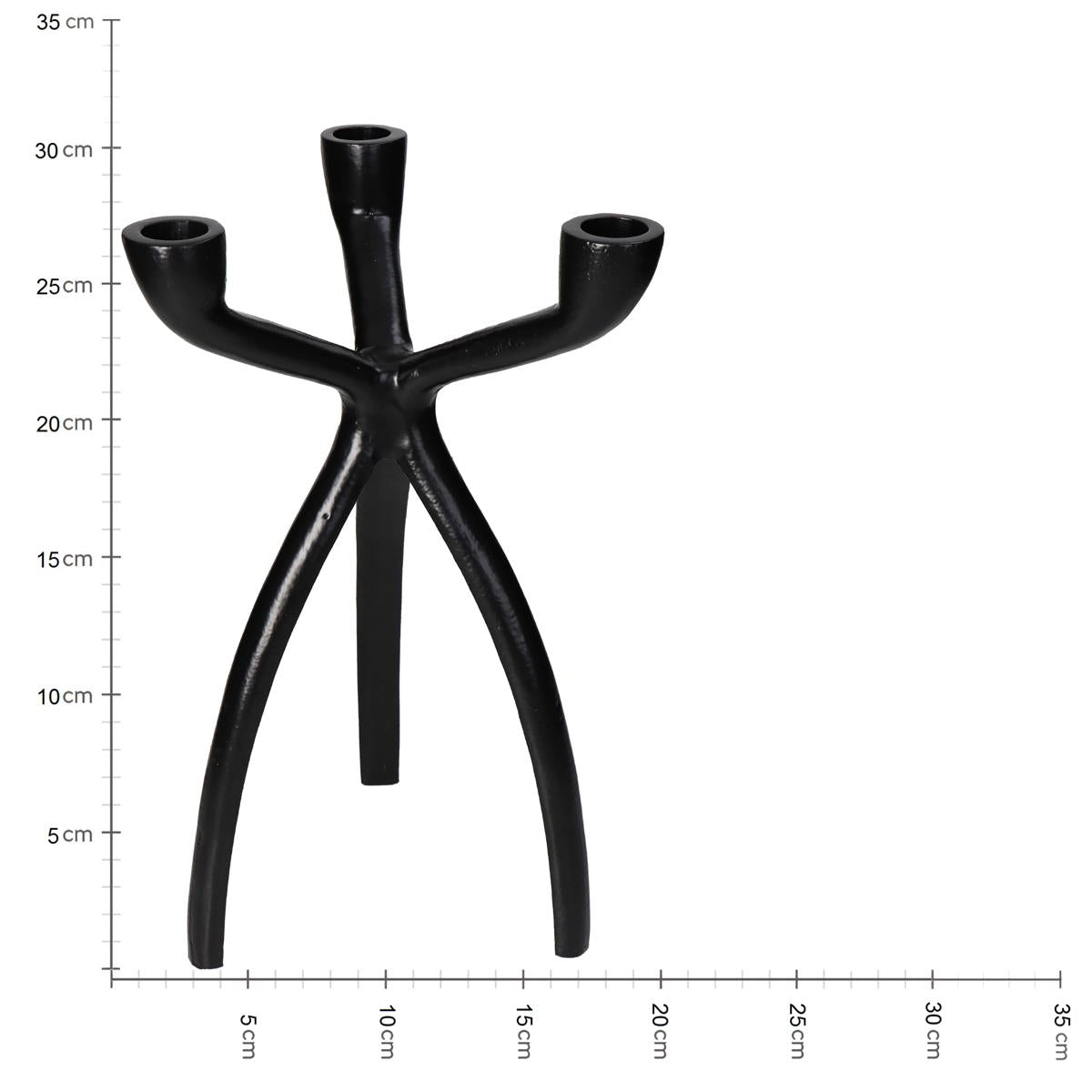 Κηροπήγιο ArteLibre Μαύρο Αλουμίνιο 18x18x30.5cm - Hippiehome.gr