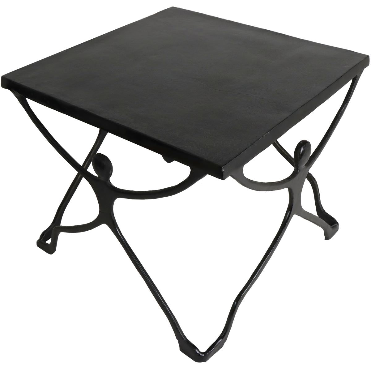 Τραπεζάκι ArteLibre Άνθρωποι Μαύρο Αλουμίνιο 58x58x49cm Σετ 2Τμχ - Hippiehome.gr