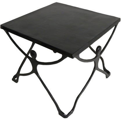 Τραπεζάκι ArteLibre Άνθρωποι Μαύρο Αλουμίνιο 58x58x49cm Σετ 2Τμχ - Hippiehome.gr