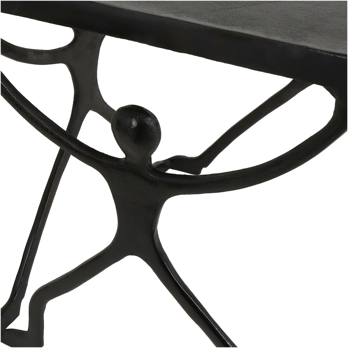 Τραπεζάκι ArteLibre Άνθρωποι Μαύρο Αλουμίνιο 58x58x49cm Σετ 2Τμχ - Hippiehome.gr