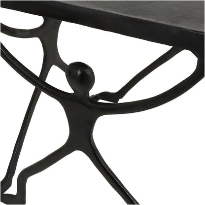 Τραπεζάκι ArteLibre Άνθρωποι Μαύρο Αλουμίνιο 58x58x49cm Σετ 2Τμχ - Hippiehome.gr