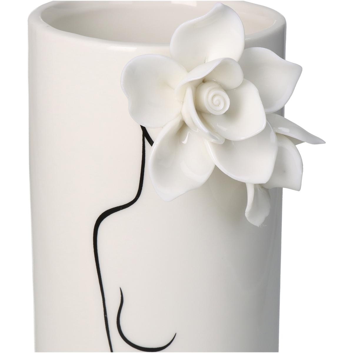 Βάζο ArteLibre Ανθρώπινο Σώμα Ιβουάρ Πορσελάνη 12.2x11x23.5cm - Hippiehome.gr