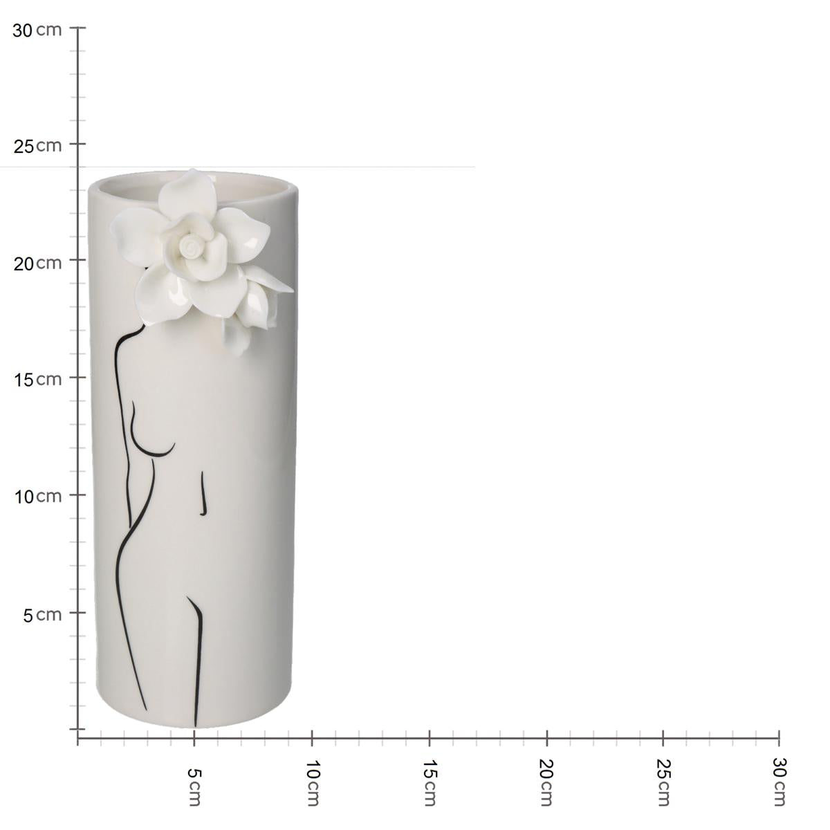 Βάζο ArteLibre Ανθρώπινο Σώμα Ιβουάρ Πορσελάνη 12.2x11x23.5cm - Hippiehome.gr