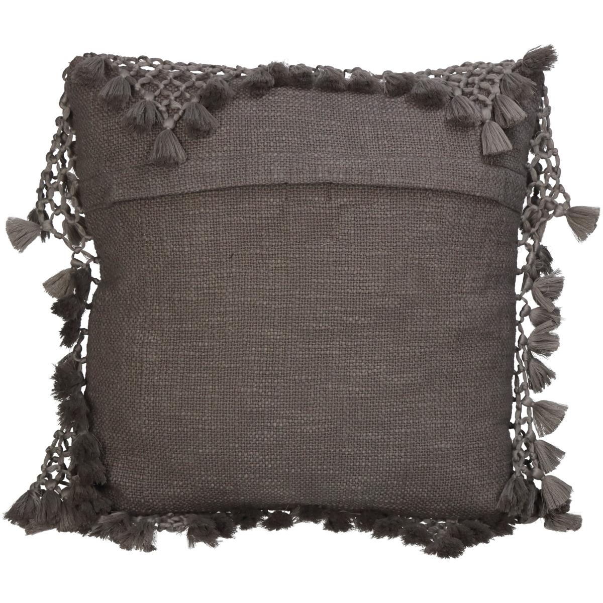 Μαξιλάρι ArteLibre Με Φούντες Γκρι Βαμβακερό 45x45cm - Hippiehome.gr