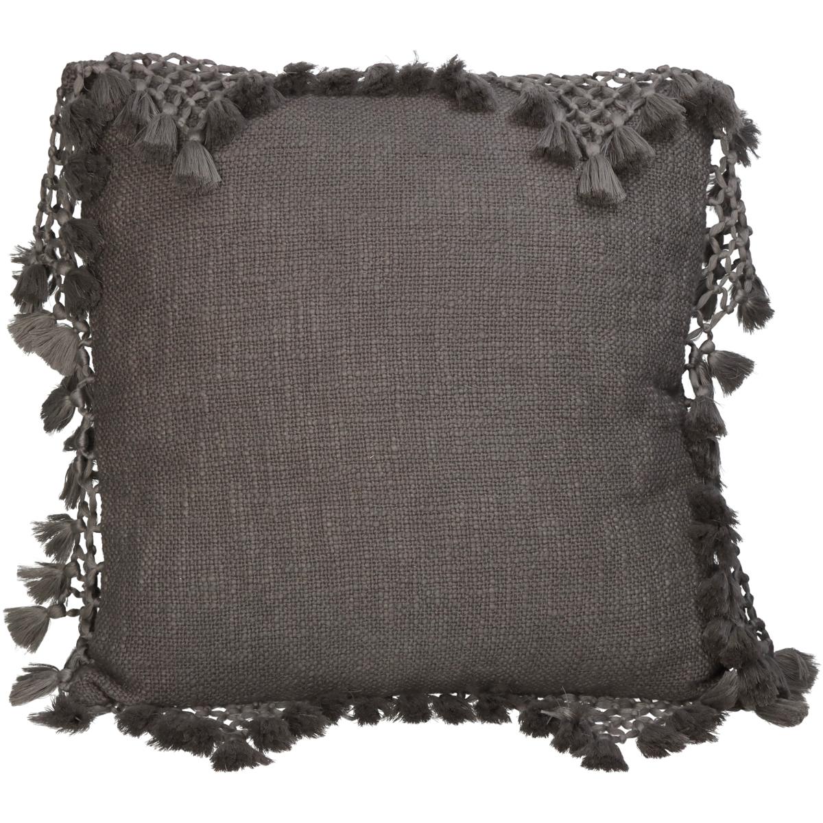 Μαξιλάρι ArteLibre Με Φούντες Γκρι Βαμβακερό 45x45cm - Hippiehome.gr