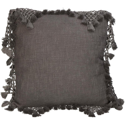 Μαξιλάρι ArteLibre Με Φούντες Γκρι Βαμβακερό 45x45cm - Hippiehome.gr