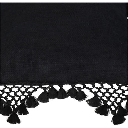 Μαξιλάρι ArteLibre Με Φούντες Μαύρο Βαμβακερό 45x45cm - Hippiehome.gr