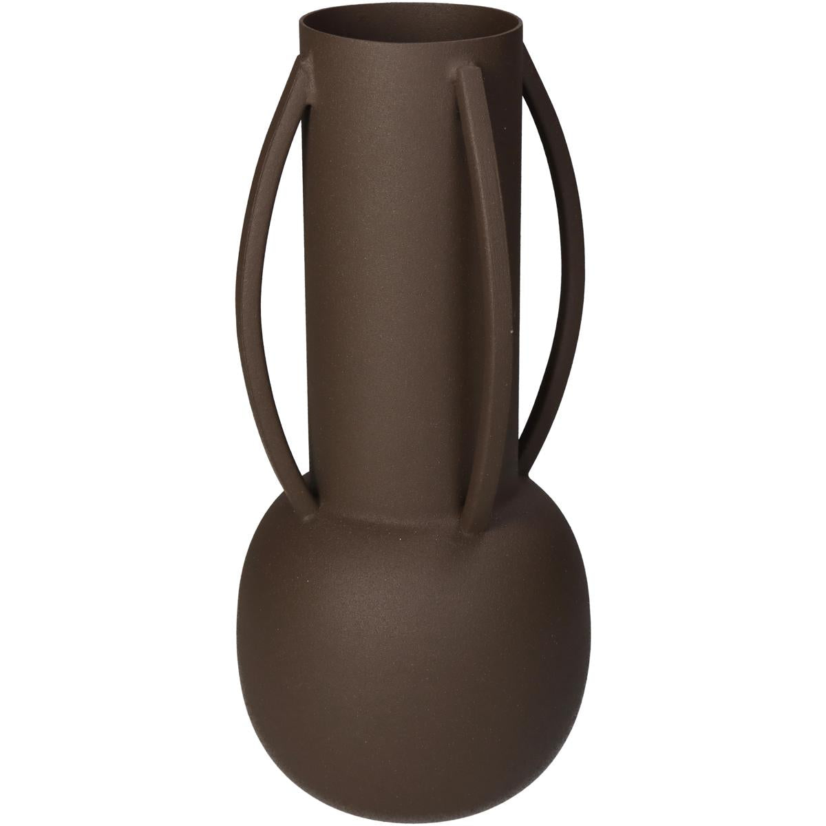 Βάζο ArteLibre Καφέ Μέταλλο 11x11x24cm - Hippiehome.gr