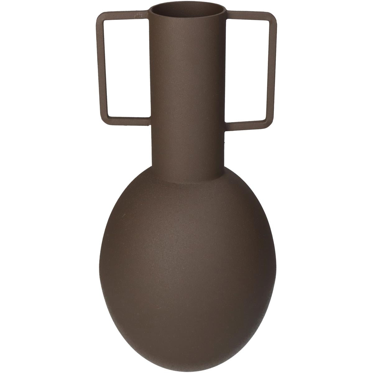 Βάζο ArteLibre Καφέ Μέταλλο 13x13x27cm - Hippiehome.gr