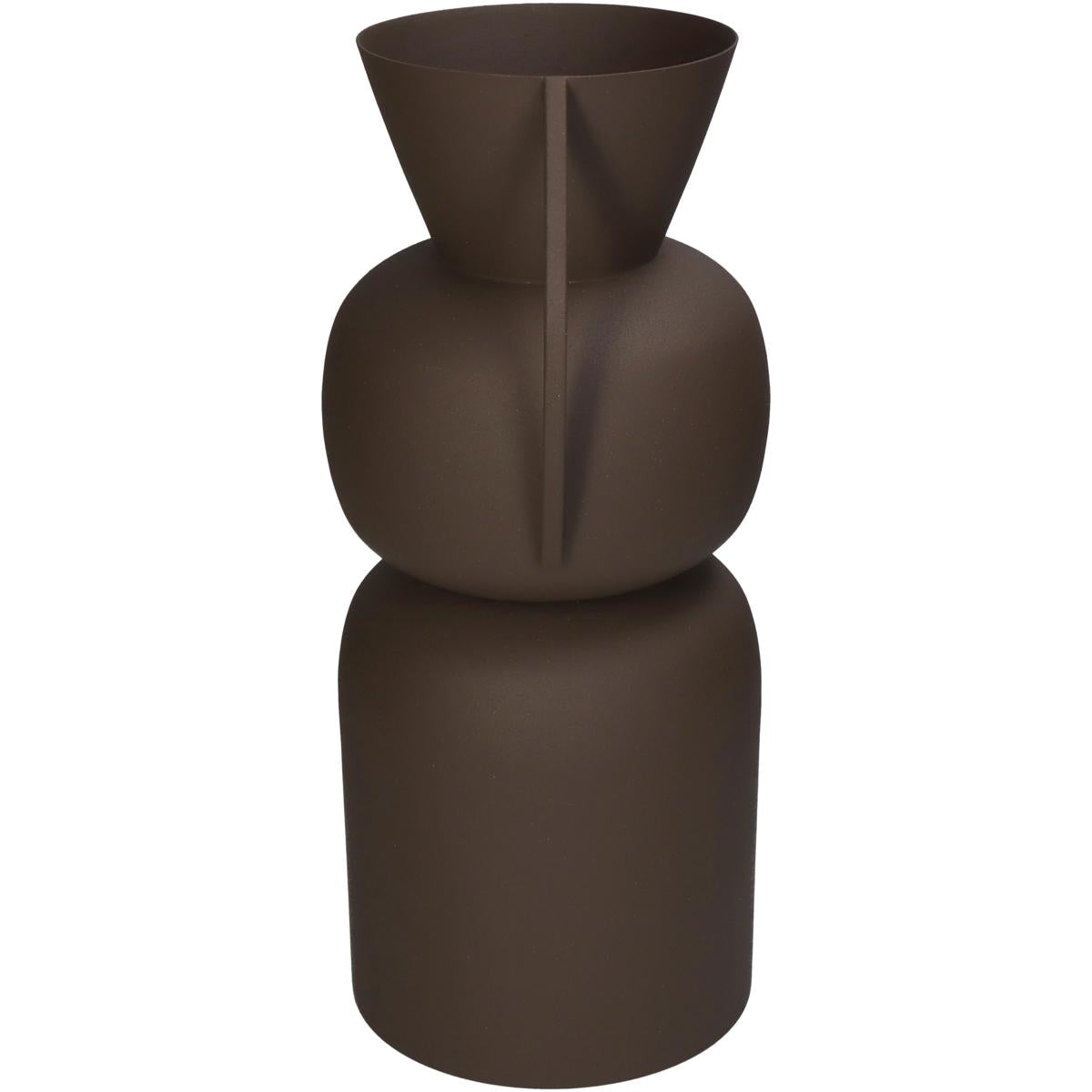 Βάζο ArteLibre Καφέ Μέταλλο 19x15.5x34cm - Hippiehome.gr