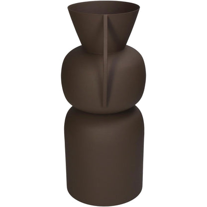 Βάζο ArteLibre Καφέ Μέταλλο 19x15.5x34cm - Hippiehome.gr