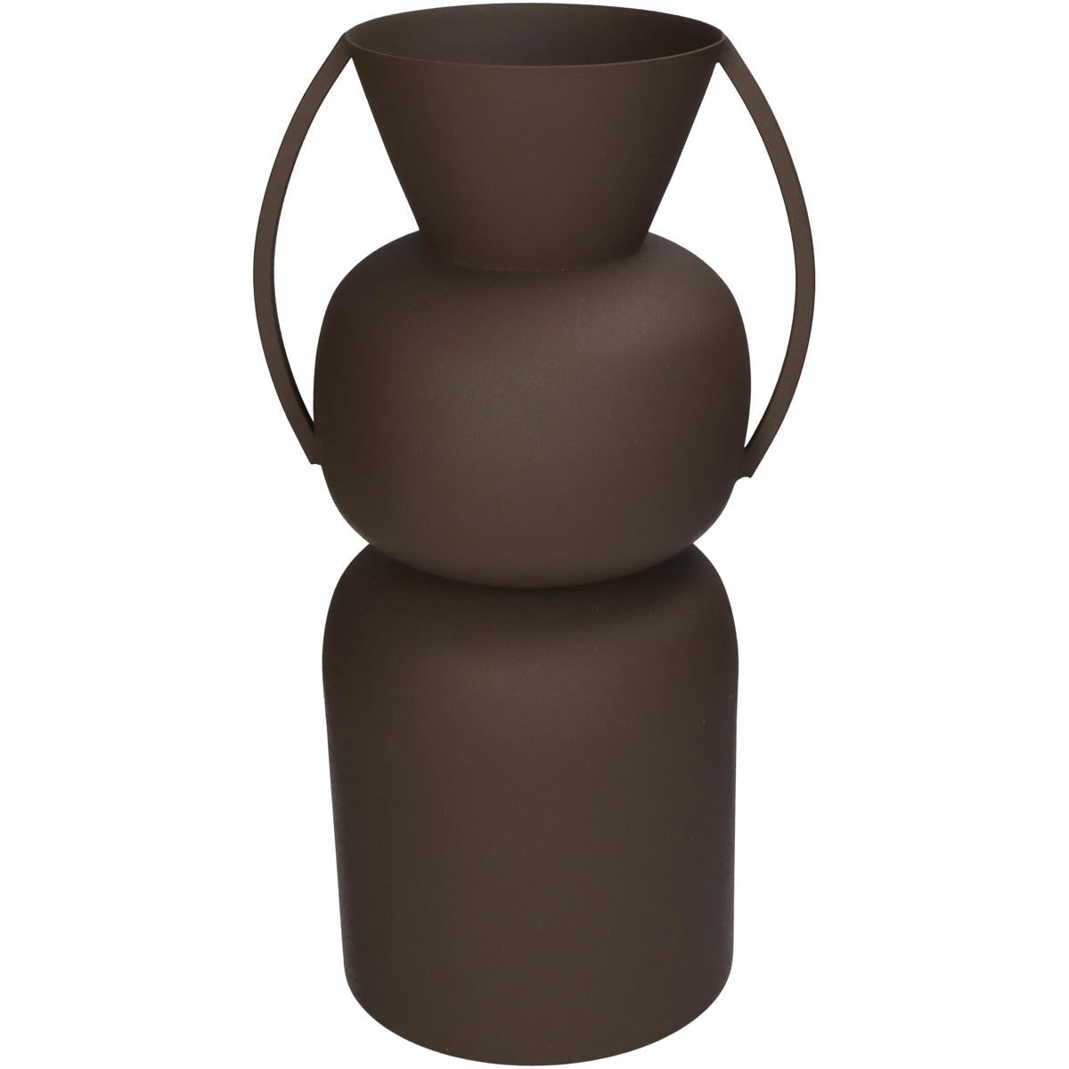 Βάζο ArteLibre Καφέ Μέταλλο 19x15.5x34cm - Hippiehome.gr