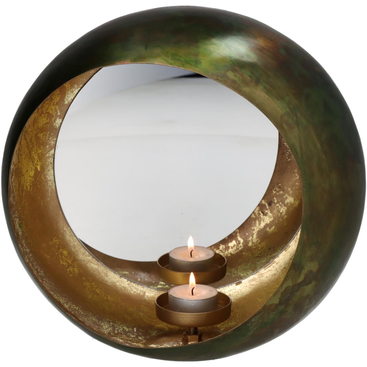 Καθρέπτης ArteLibre Πράσινο Μέταλλο 29x13x27cm - Hippiehome.gr