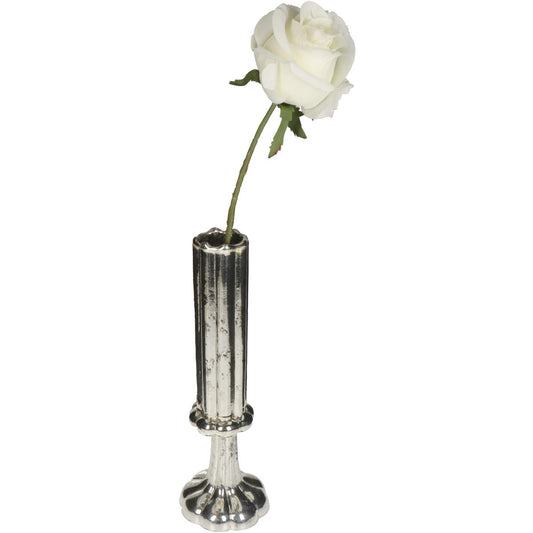 Βάζο ArteLibre Φλάουτο Χειροποίητο Ασημί Γυαλί 9x9x26.5cm - Hippiehome.gr