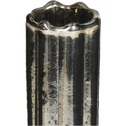 Βάζο ArteLibre Φλάουτο Χειροποίητο Ασημί Γυαλί 9x9x26.5cm - Hippiehome.gr