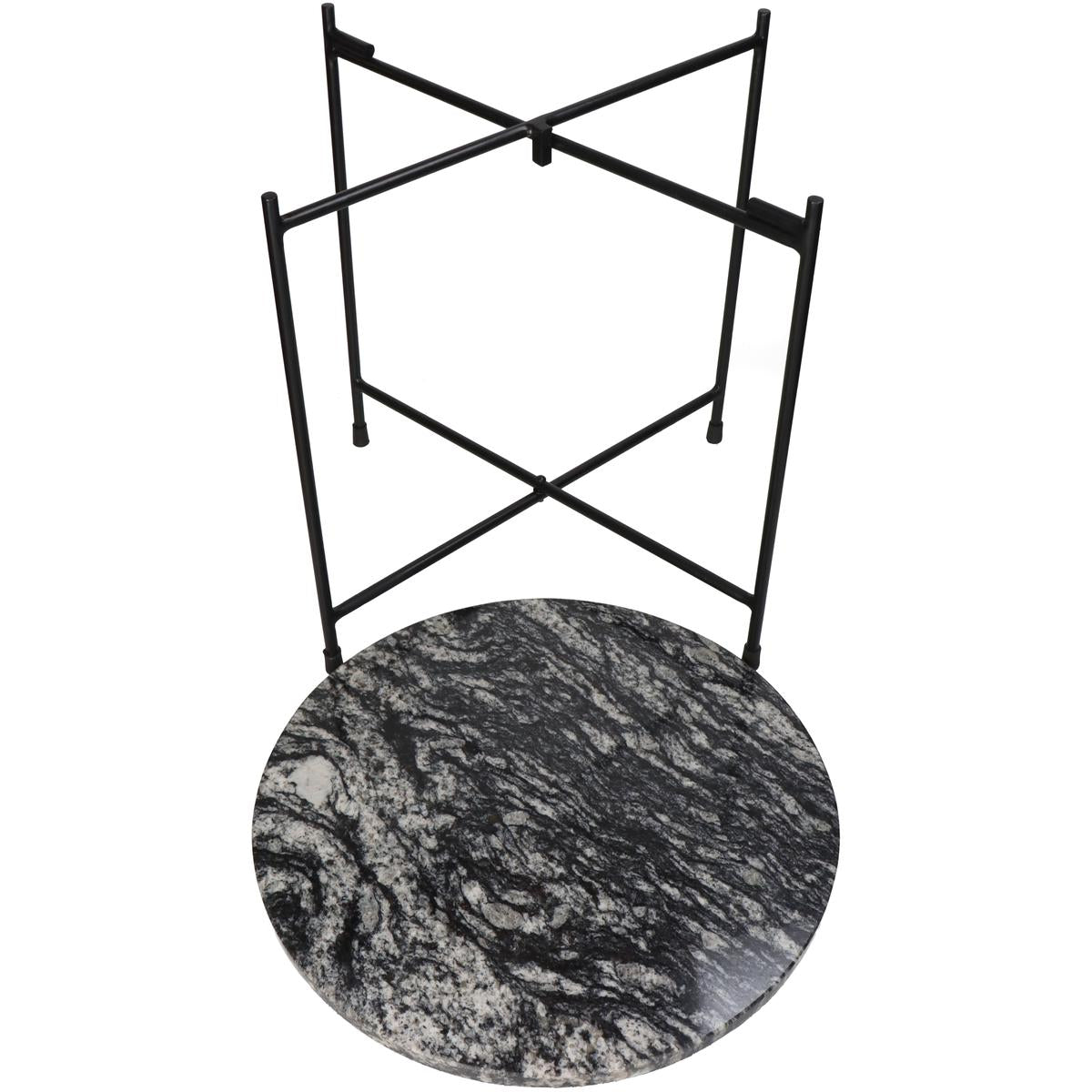 Τραπεζάκι ArteLibre Μαύρο Μάρμαρο/Μέταλλο 40x40x40cm - Hippiehome.gr