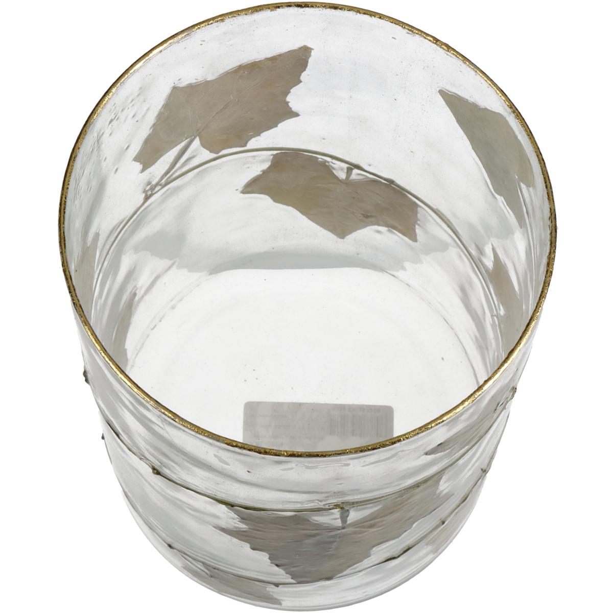 Κηροπήγιο ArteLibre Φύλλα Διάφανο Γυαλί 15x15x20cm - Hippiehome.gr