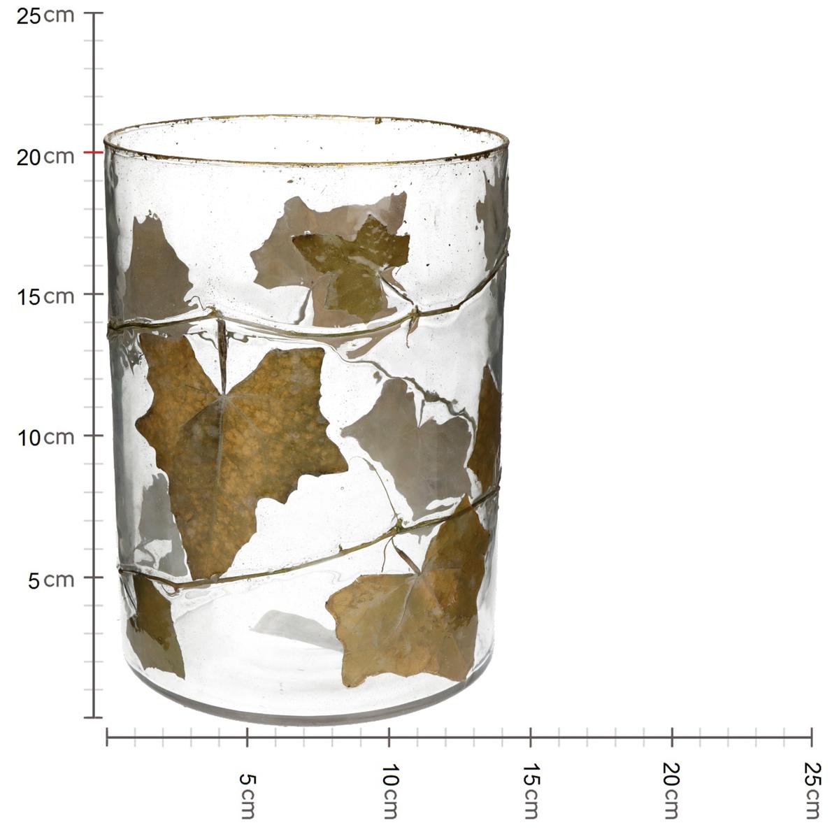 Κηροπήγιο ArteLibre Φύλλα Διάφανο Γυαλί 15x15x20cm - Hippiehome.gr