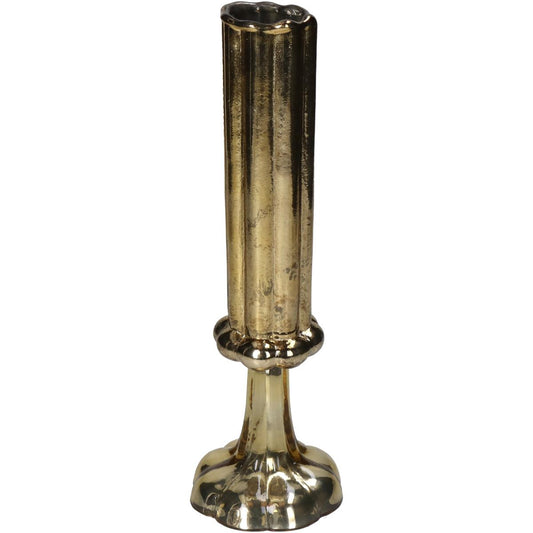Βάζο ArteLibre Φλάουτο Χρυσό Γυαλί 9x9x26.5cm - Hippiehome.gr