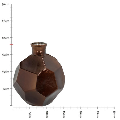 Βάζο ArteLibre Μπρονζέ Ανακυκλωμένο Γυαλί 16x16x18cm - Hippiehome.gr