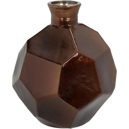 Βάζο ArteLibre Μπρονζέ Ανακυκλωμένο Γυαλί 16x16x18cm - Hippiehome.gr