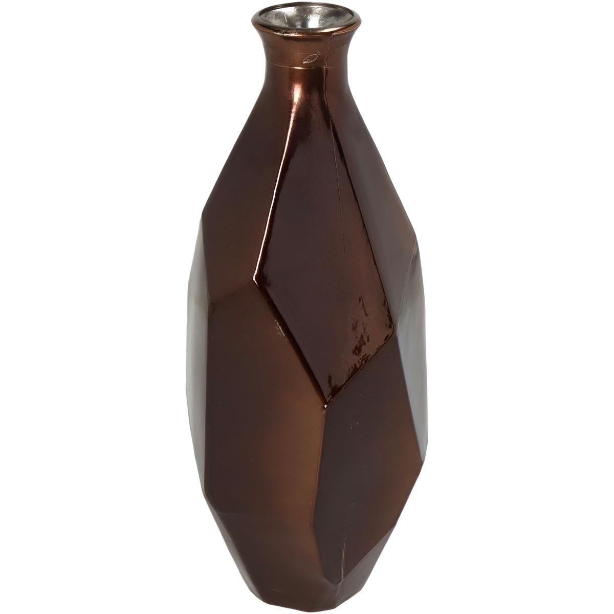 Βάζο ArteLibre Μπρονζέ Ανακυκλωμένο Γυαλί 13x13xx31cm - Hippiehome.gr