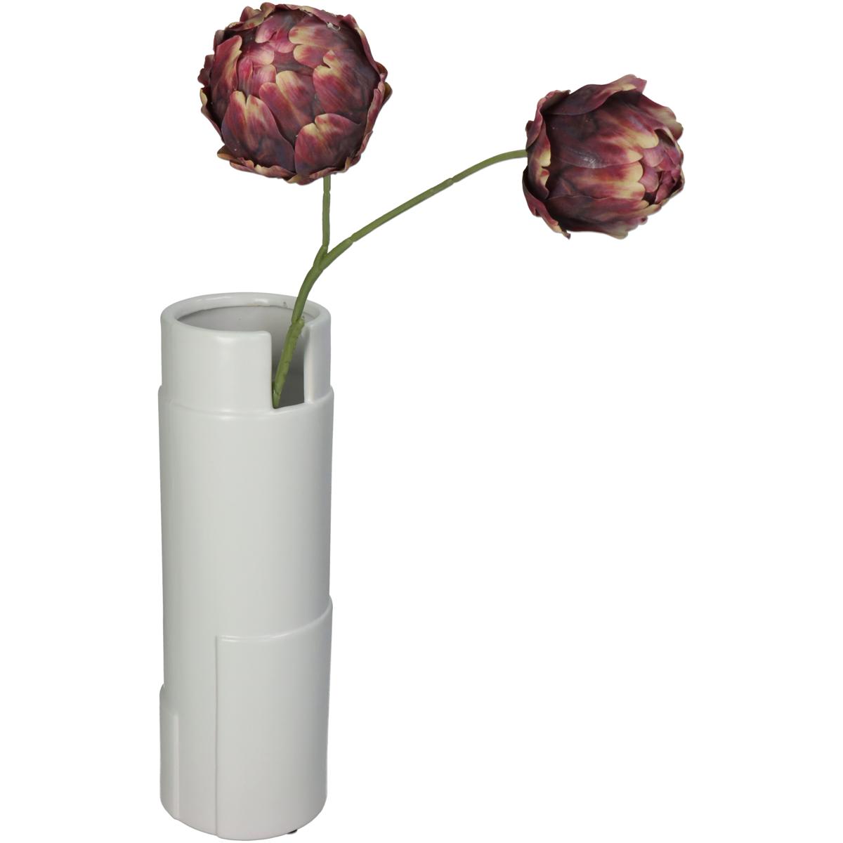 Βάζο ArteLibre Λευκό Κεραμικό 10x10x30cm - Hippiehome.gr