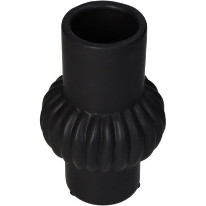 Βάζο ArteLibre Γραμμές Μαύρο Κεραμικό 11.5x11.5x19cm - Hippiehome.gr