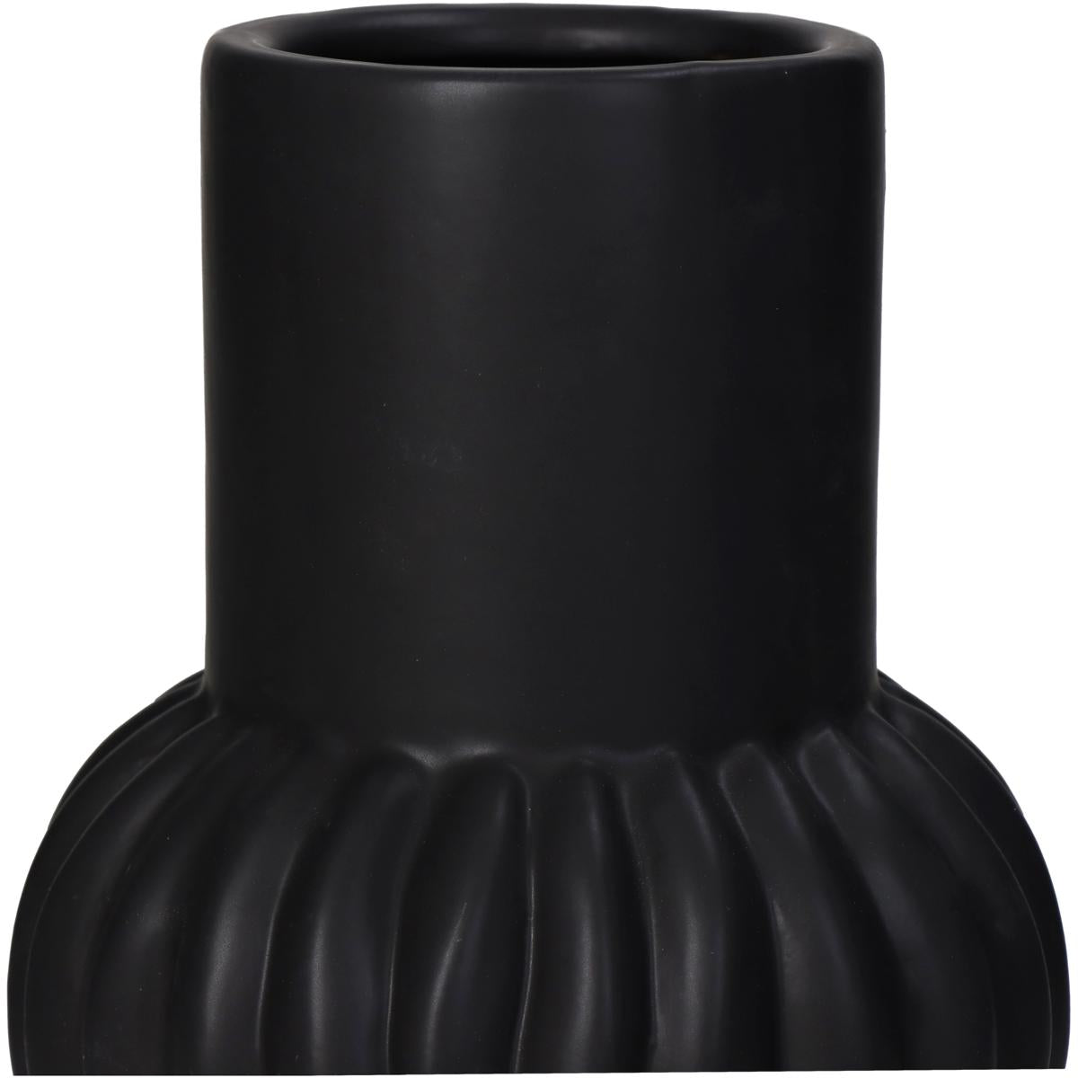 Βάζο ArteLibre Γραμμές Μαύρο Κεραμικό 11.5x11.5x19cm - Hippiehome.gr