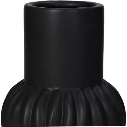 Βάζο ArteLibre Γραμμές Μαύρο Κεραμικό 11.5x11.5x19cm - Hippiehome.gr