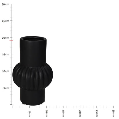 Βάζο ArteLibre Γραμμές Μαύρο Κεραμικό 11.5x11.5x19cm - Hippiehome.gr