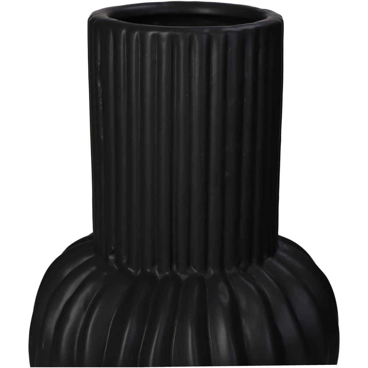 Βάζο ArteLibre Γραμμές Μαύρο Κεραμικό 16x16x29.5cm - Hippiehome.gr