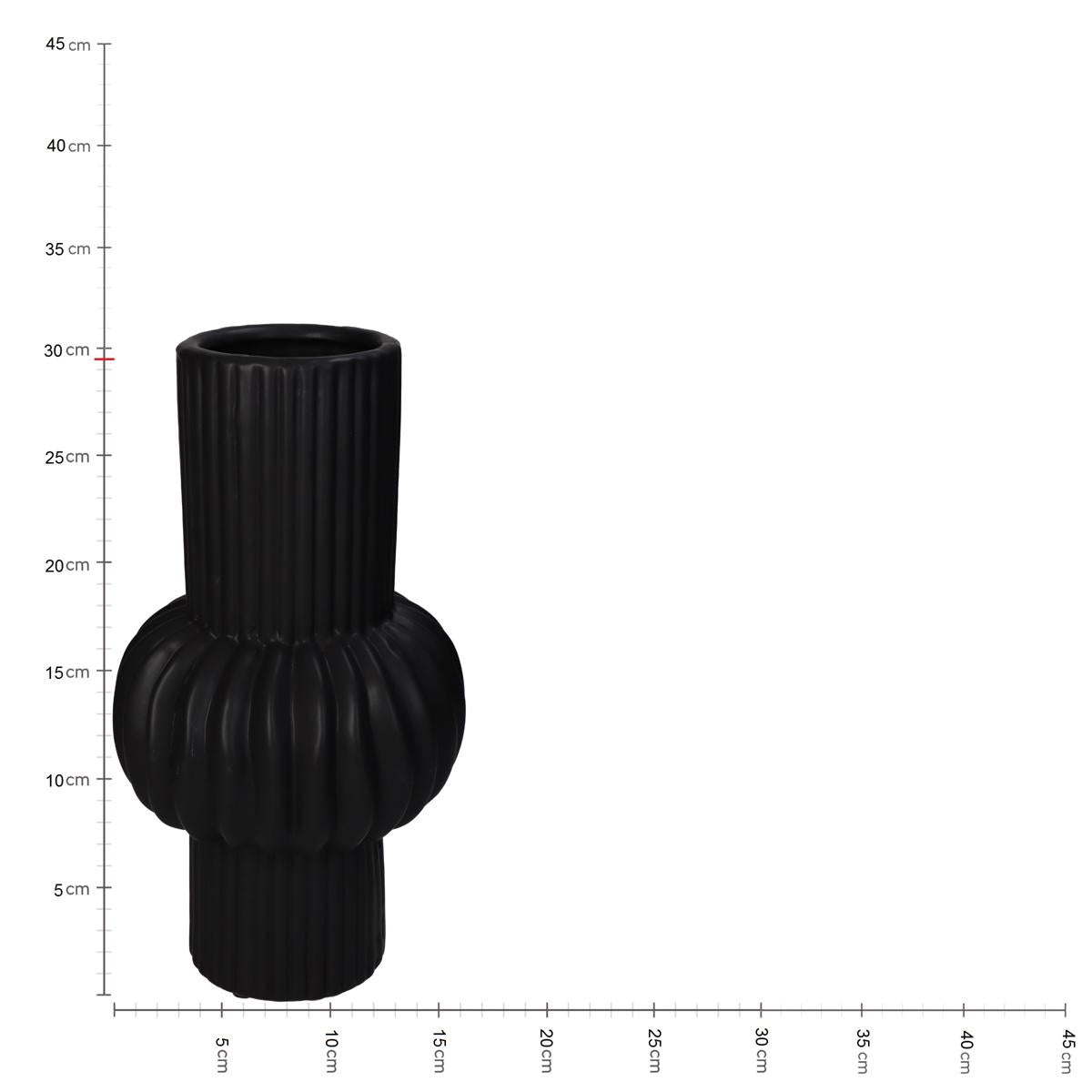 Βάζο ArteLibre Γραμμές Μαύρο Κεραμικό 16x16x29.5cm - Hippiehome.gr