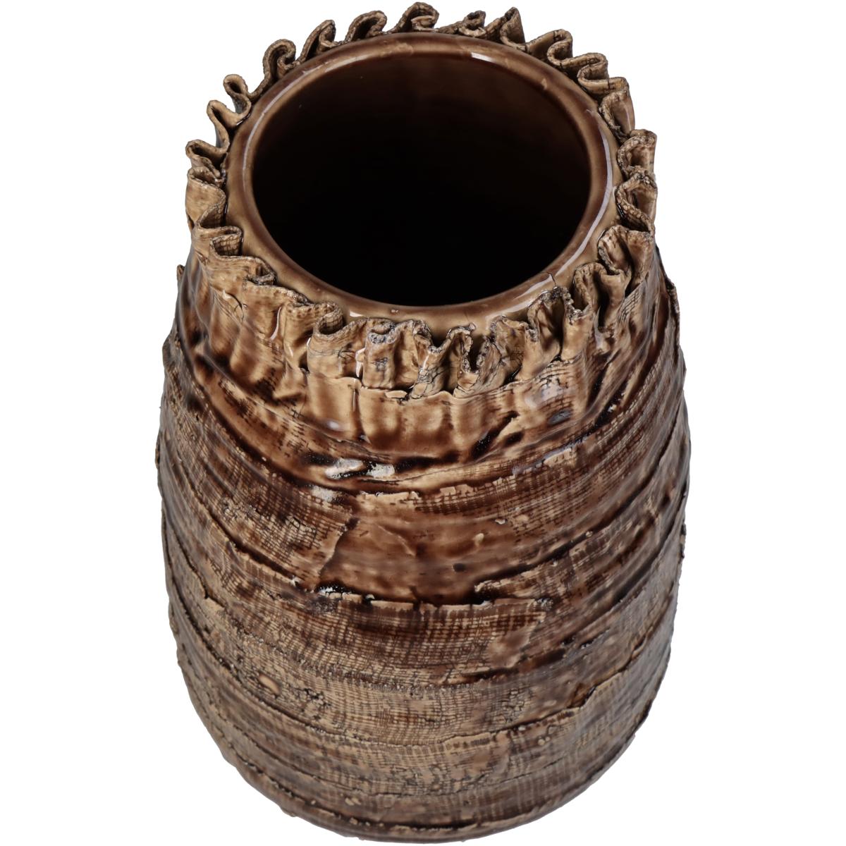 Βάζο ArteLibre Κορμός Ξύλου Καφέ Κεραμικό 19x19x29.5cm - Hippiehome.gr