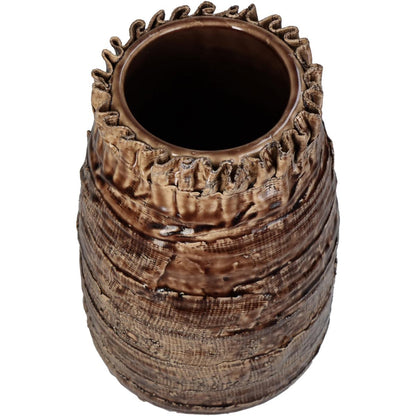 Βάζο ArteLibre Κορμός Ξύλου Καφέ Κεραμικό 19x19x29.5cm - Hippiehome.gr