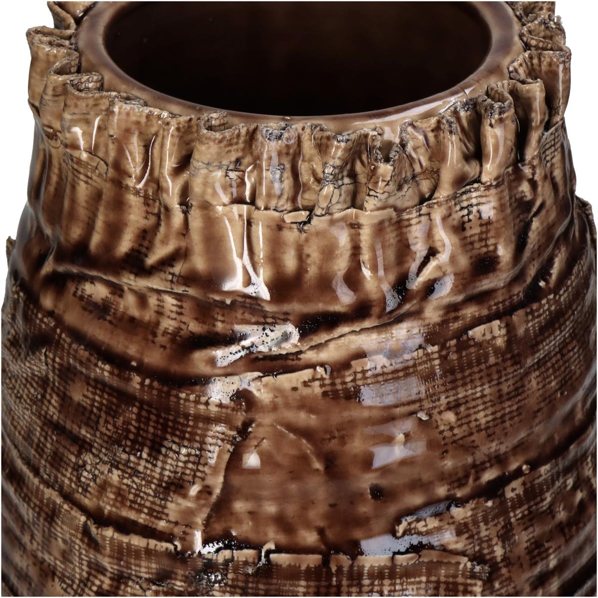 Βάζο ArteLibre Κορμός Ξύλου Καφέ Κεραμικό 19x19x29.5cm - Hippiehome.gr