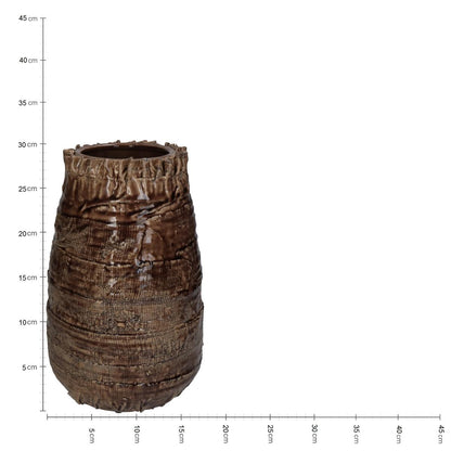 Βάζο ArteLibre Κορμός Ξύλου Καφέ Κεραμικό 19x19x29.5cm - Hippiehome.gr