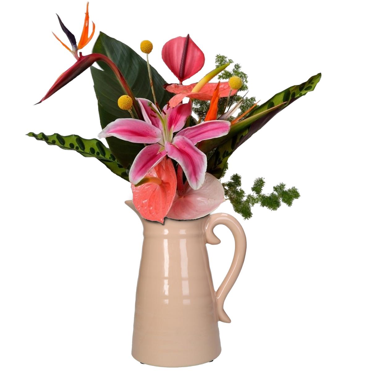 Βάζο ArteLibre Ροδακινί Κεραμικό 18x13.6x23.2cm - Hippiehome.gr