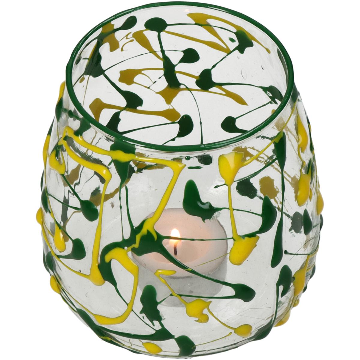 Κηροπήγιο ArteLibre Πολύχρωμο Γυαλί 11x11x11cm - Hippiehome.gr