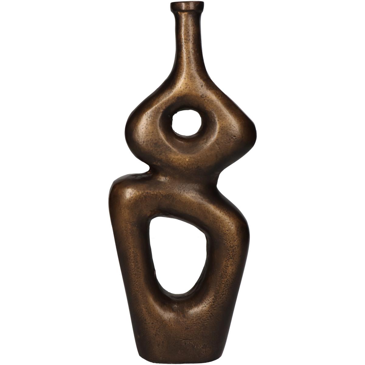 Βάζο ArteLibre Μπρονζέ Αλουμίνιο 11x5x29cm - Hippiehome.gr