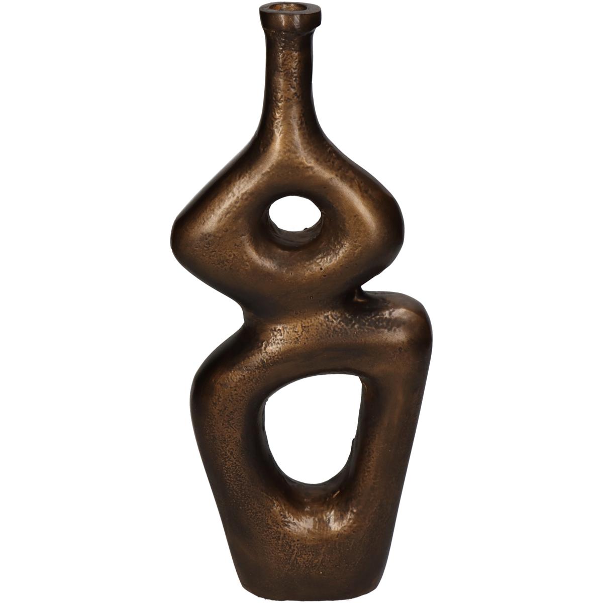 Βάζο ArteLibre Μπρονζέ Αλουμίνιο 11x5x29cm - Hippiehome.gr