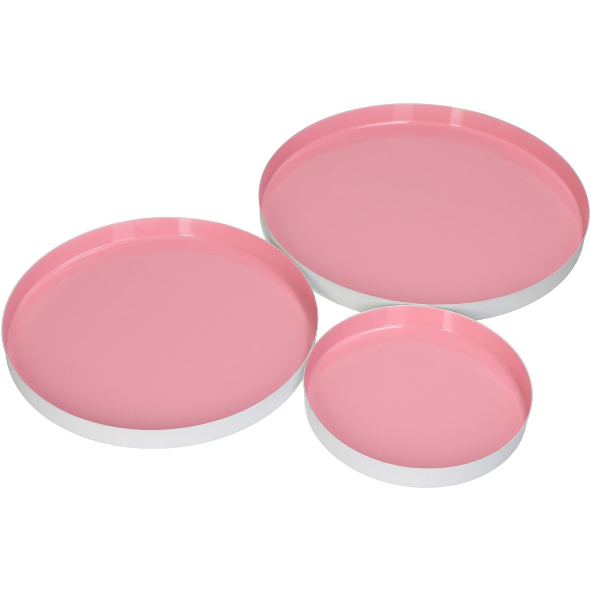 Δίσκος ArteLibre Ροζ Μέταλλο 26x26x2cm Σετ 3Τμχ - Hippiehome.gr