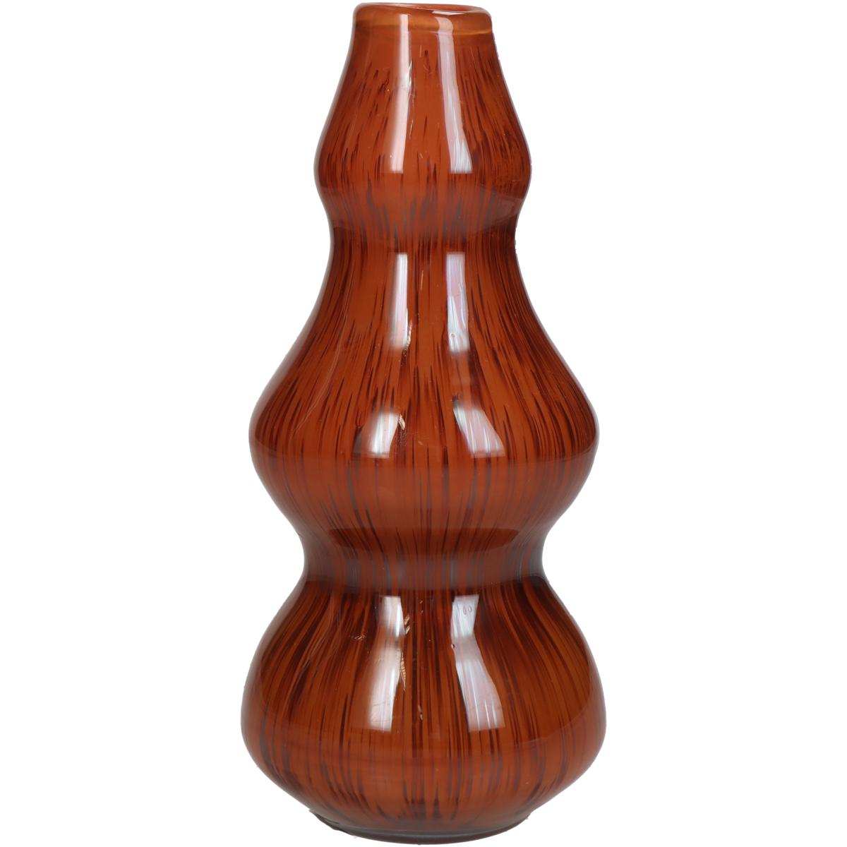 Βάζο ArteLibre Κόκκινο Γυαλί 10x10x22cm - Hippiehome.gr